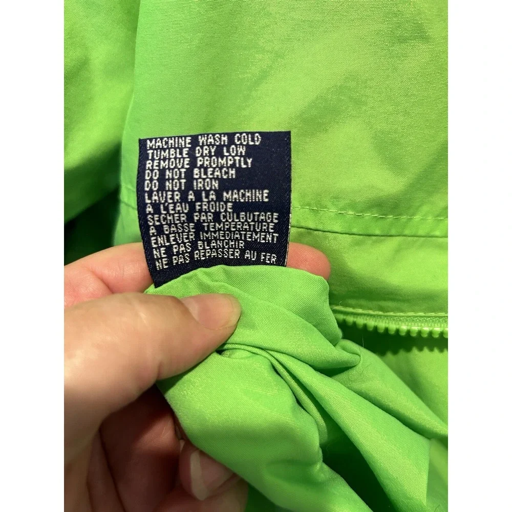Vintage Gap Arctic Light Fleece Reversible Anorak Jacket XL Lime Green Black 90s